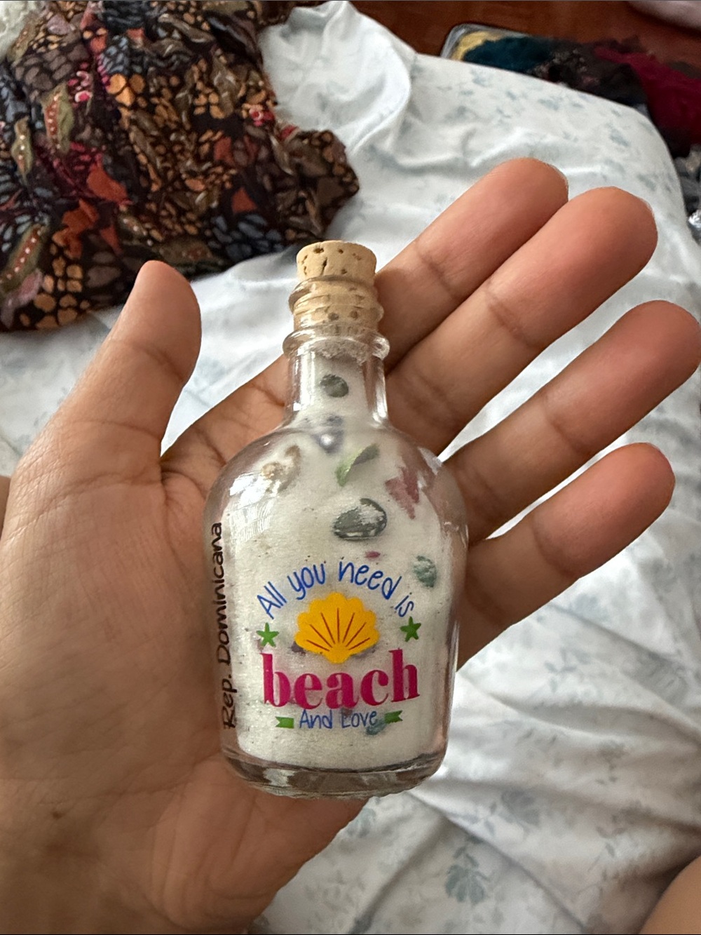 Beach Sand Message Bottle - White Sand with Colorful Accents